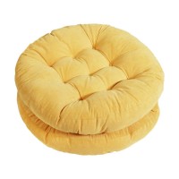 Tiita Solid Papasan Patio Seat Cushion Round Chair Pad Home Floor Cushion 22 Inch Set Of 2 Throw Pillows Indoor/Outdoor (Light Yellow, 22 X 22 X 4 Inches), 2 Count (Pack Of 1)