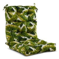 Greendale Home Fashions Outdoor 44 X 22-Inch High Back Chair Cushion, Set Of 1, Tropical White