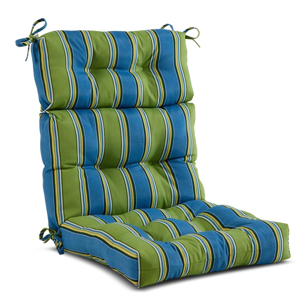 Greendale Home Fashions Outdoor 44 X 22-Inch High Back Chair Cushion, Set Of 1, Belize Stripe