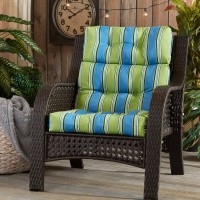 Greendale Home Fashions Outdoor 44 X 22-Inch High Back Chair Cushion, Set Of 1, Belize Stripe