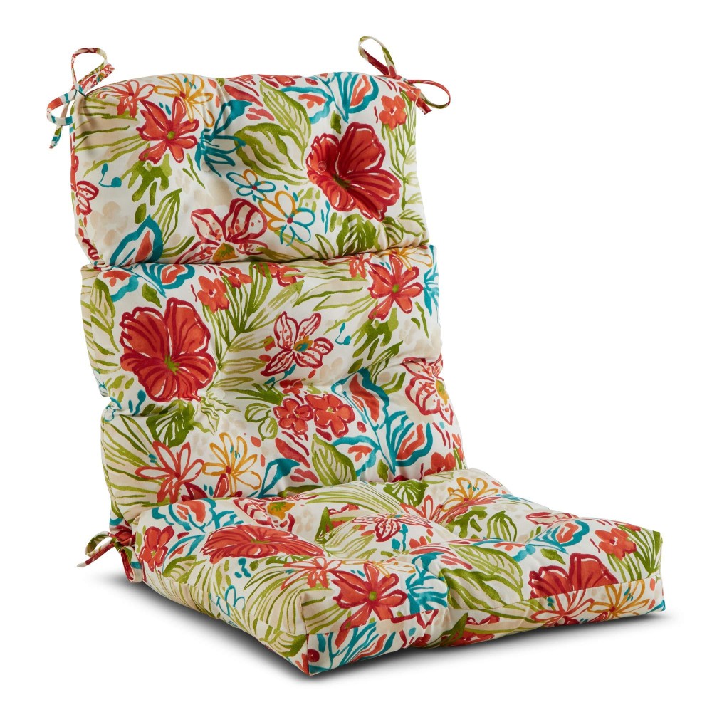 Greendale Home Fashions Outdoor 44 X 22-Inch High Back Chair Cushion, Set Of 1, Garden Floral