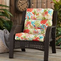 Greendale Home Fashions Outdoor 44 X 22-Inch High Back Chair Cushion, Set Of 1, Garden Floral