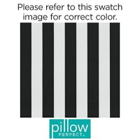 Pillow Perfect Stripe Indooroutdoor Sofa Setee Bench Swing Cushion With Ties Weather And Fade Resistant 18 X 45 Blackw