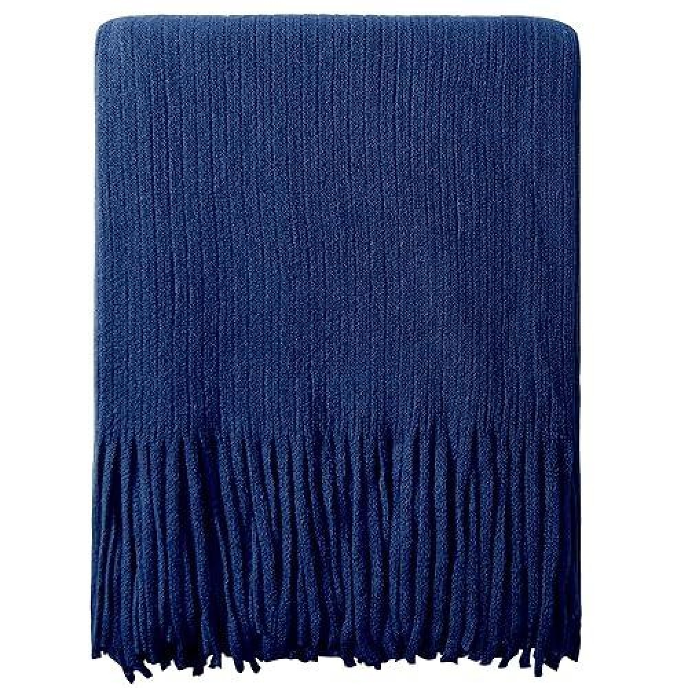 Ntbay Acrylic Knitted Throw Blanket Lightweight And Soft Cozy Decorative Woven Blanket With Tassels For Travel Couch Bed Sof