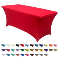 Abccanopy Spandex Tablecloths For 5 Ft Home Rectangular Table Fitted Stretch Table Cover Polyester Tablecover Lash Bed Cover Table Toppers Massage Table Cover, Red