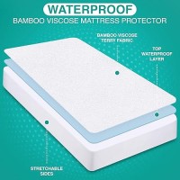 Utopia Bedding Premium Waterproof Mattress Protector Twin Size Viscose Made From Bamboo Mattress Cover Breathable Fitted Styl