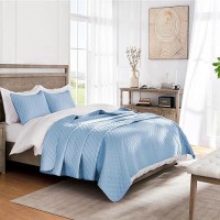 Exclusivo Mezcla Ultrasonic Reversible Twin Quilt Bedding Set With Pillow Sham Lightweight Quilts Twin Size Soft Bedspreads Be