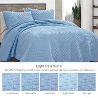 Exclusivo Mezcla Ultrasonic Reversible Twin Quilt Bedding Set With Pillow Sham Lightweight Quilts Twin Size Soft Bedspreads Be