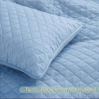 Exclusivo Mezcla Ultrasonic Reversible Twin Quilt Bedding Set With Pillow Sham Lightweight Quilts Twin Size Soft Bedspreads Be