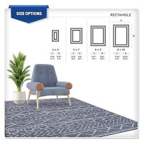 Beverly Rug Waikiki Indoor Outdoor Rug 5X7  Washable Outside Carpet For Patio  Deck  Porch  Trellis Area Rug  Water Resistant  Blue - White