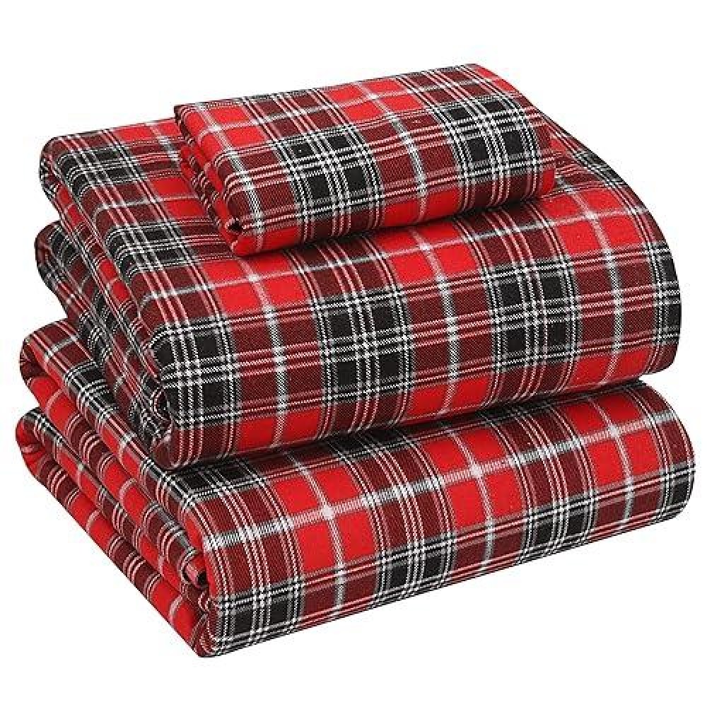 Ruvanti Flannel Sheets California King Size 100 Cotton Brushed Cal King Bed Sheets Set Deep Pockets 16 Inches All Seasons