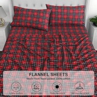 Ruvanti Flannel Sheets California King Size 100 Cotton Brushed Cal King Bed Sheets Set Deep Pockets 16 Inches All Seasons