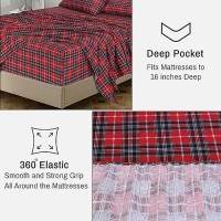 Ruvanti Flannel Sheets California King Size 100 Cotton Brushed Cal King Bed Sheets Set Deep Pockets 16 Inches All Seasons