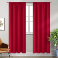 Bgment Rod Pocket Red Blackout Curtains For Bedroom Thermal Insulated Room Darkening Curtain For Living Room 52 X 84 Inch 2