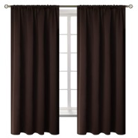 Bgment Brown Blackout Curtains For Bedroom 63 Inch Length Rod Pocket Thermal Insulated Room Darkening Drapes For Living Room O