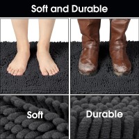 Homeideas Doormat Indoor Entrance 32X20 Highly Absorbent Chenille Muddy Dog Washable Mat Non Slip Front Welcome Door Mat