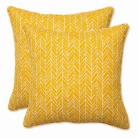 Pillow Perfect 686875 Outdoorindoor Herringbone Egg Yolk Throw Pillows 165 X 165 Yellow 2 Pack