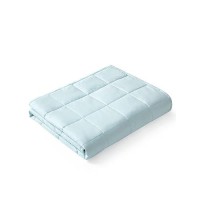 Ynm Weighted Blanket Heavy 100% Oeko-Tex Certified Cotton Material With Premium Glass Beads (Light Blue  48''X72'' 15Lbs)  Suit For One Person(~140Lb) Use On Twin/Full Bed