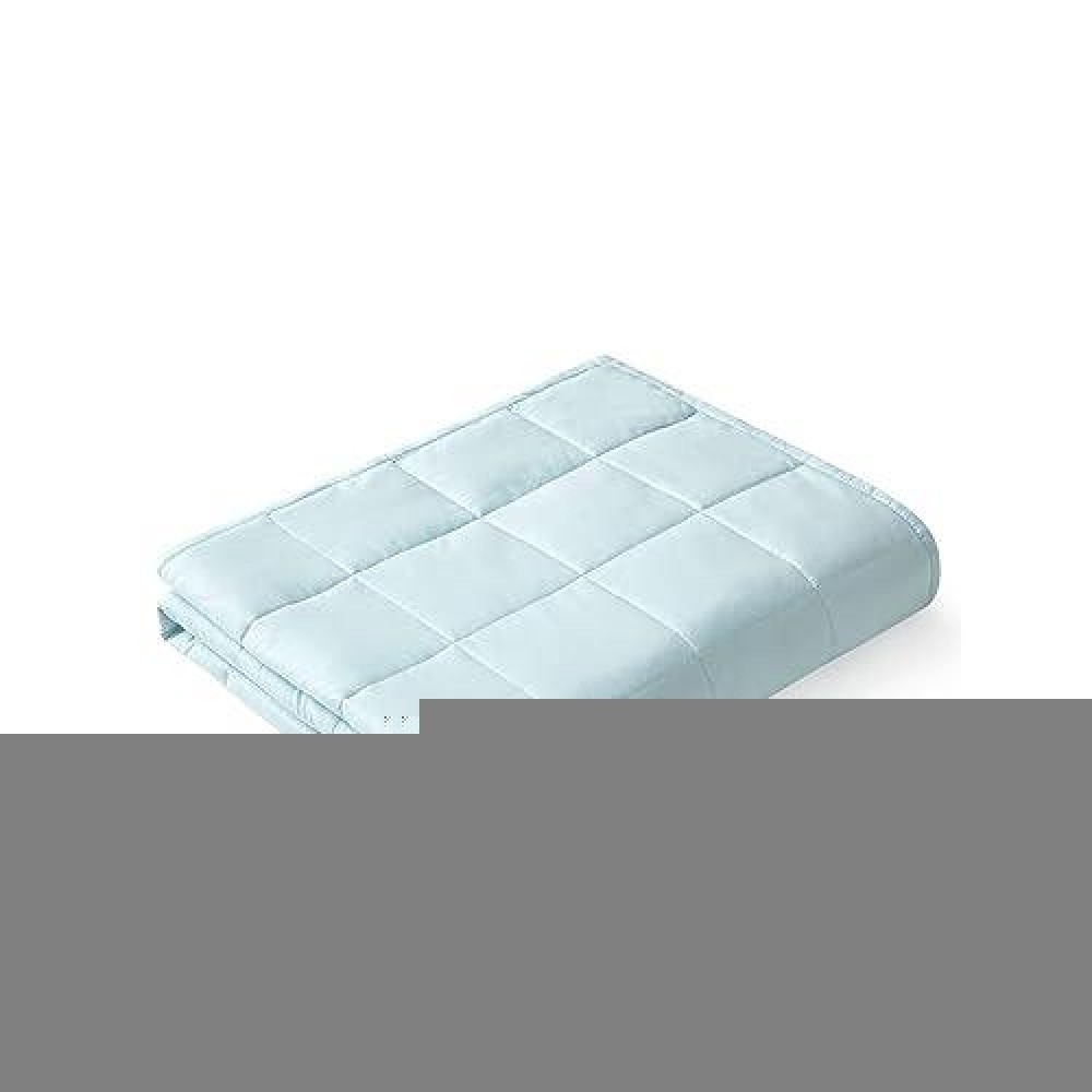 Ynm Weighted Blanket Heavy 100% Oeko-Tex Certified Cotton Material With Premium Glass Beads (Light Blue  48''X72'' 12Lbs)  Suit For One Person(~110Lb) Use On Twin/Full Bed