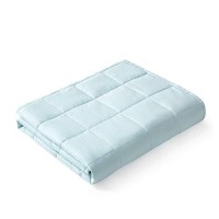 Ynm Weighted Blanket - Heavy 100% Oeko-Tex Certified Cotton Material With Premium Glass Beads (Light Blue  36''X48'' 5Lbs)  Suit For One Person(~40Lb) Use On Twin Bed