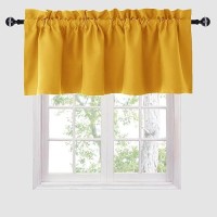 Hiasan Yellow Valance Curtains For Kitchen Blackout Thermal Insulated Rod Pocket Window Valances 60 X 18 Inches Length 1 Pan