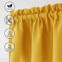 Hiasan Yellow Valance Curtains For Kitchen Blackout Thermal Insulated Rod Pocket Window Valances 60 X 18 Inches Length 1 Pan