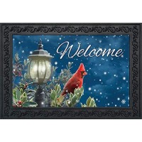 Briarwood Lane Winter Solitude Cardinal Doormat Welcome Indooroutdoor 30 X 18