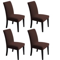 Chair Covers For Dining Room - Stretch Chair Slipcovers For Decorative Seat Protector Armless Removable Washable Elastic Dinner Universal Spandex Solid Chair Slip Covers Seta