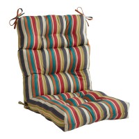 Greendale Home Fashions Outdoor 44 X 22-Inch High Back Chair Cushion, Set Of 1, Adobe Stripe