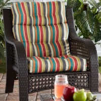 Greendale Home Fashions Outdoor 44 X 22-Inch High Back Chair Cushion, Set Of 1, Adobe Stripe