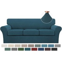 Turquoize 4 Piece Sofa Covers For 3 Cushion Couch Sofa Slipcover Soft Couch Cover For Dogswashable Sofa Furniture Covers With 3