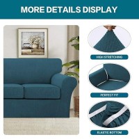 Turquoize 3 Piece Sofa Covers For 2 Cushion Couch Sofa Slipcover Soft Couch Cover For Dogswashable Sofa Furniture Covers With 2