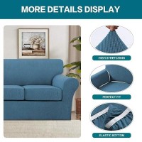 Turquoize 3 Piece Sofa Covers For 2 Cushion Couch Sofa Slipcover Soft Couch Cover For Dogswashable Sofa Furniture Covers With 2