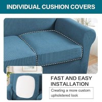 Turquoize 3 Piece Sofa Covers For 2 Cushion Couch Sofa Slipcover Soft Couch Cover For Dogswashable Sofa Furniture Covers With 2