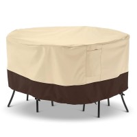 Arcedo Waterproof Patio Furniture Set Cover, Rectangular Dining Table And Chairs Cover, Heavy Duty Outdoor Furniture Cover For Sectional Conversation Set, 88'' X 62'' X 28''H, Beige & Brown