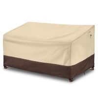 Arcedo Outdoor Sofa Cover, Heavy Duty Waterproof Patio Oversized Sectional Cover For 3-Seater Couch, Large Durable Garden Furniture Bench Cover With Air Vent, 90? X 34? X 32?, Beige & Brown