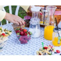 Toptablecloth Fits Tables Up To 43 To 48 Inch Fitted Round Tablecloth Elastic Silver Patterned Plastic Vinyl Flannel Backed