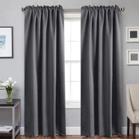 Hversailtex Blackout Curtains Thermal Insulated Window Treatment Panels Room Darkening Blackout Drapes For Living Room Back Tab