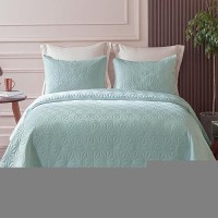 Whale Flotilla Twin Size Quilt Bedding Set Soft Aqua Blue Twin Xl Quilts Bedspreads For All Seasons Lightweight Geometric Star