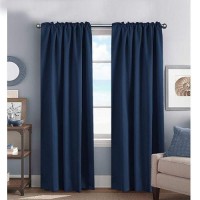 Hversailtex Blackout Curtains Thermal Insulated Window Treatment Panels Room Darkening Blackout Drapes For Living Room Back Tab