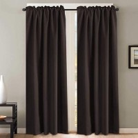 Hversailtex Blackout Curtains Thermal Insulated Window Treatment Panels Room Darkening Blackout Drapes For Living Room Back Tab