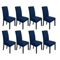 Northern Brothers Chair Covers Stretch Chair Covers  8 Pack Chair Slipcovers Dining Chair Protector Cover For Hotel  Dining Room  Banquet (Navy Blue)