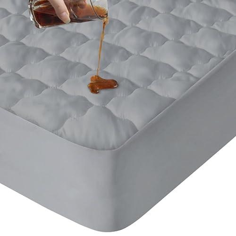 Queen Mattres Protector Pad Waterproof Quilted  Breathable & Cooling Queen Size Mattress Protector Cover Fitted With Deep Pocket Up To 14