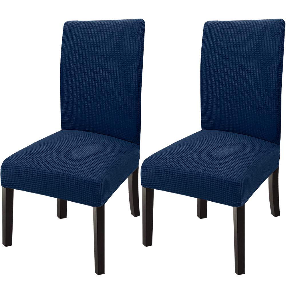 Goodtou Chair Covers For Dining Room 2 Pack, Stretch Parson/Dining Chair Slipcover Removable Washable Chair Protector For Home/Restaurant/Banquet,Forros Para Sillas De Comedor(Navy Blue, Set Of 2)