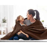 Utopia Bedding 100% Cotton Blanket (Twin Size - 90X72 Inches) 350Gsm Lightweight Thermal Blanket  Soft Breathable Blanket For All Seasons (Brown)