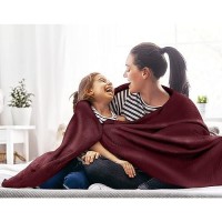 Utopia Bedding 100% Cotton Blanket (Twin Size - 90X72 Inches) 350Gsm Lightweight Thermal Blanket  Soft Breathable Blanket For All Seasons (Burgundy)