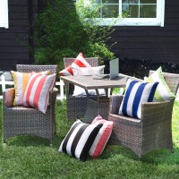 Western Home Pack Of 2 Decorative Outdoor Solid Waterproof Striped Throw Pillow Covers Polyester Linen Garden Farmhouse Cushion Cases For Patio Tent Balcony Couch Sofa 20X20 Inch Black