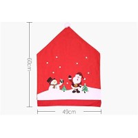 Christmas Santa Chair Cover, Set Of 4 Red Snowman Hat Slipcovers Xmas Chair Back Covers Cap For Christmas House Dining Room Kitchen Banquet Holiday Decorations (Red, 4Pcs)