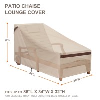 Patio Pool Chair Covers 76''L X 34''W X 32''H Waterproof Lounge Cover Outdoor Durable Chaise Cover With Sealed Seam Uv-Resistant Dust Proof