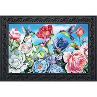 Briarwood Lane Hummingbird And Roses Spring Doormat Floral Butterfly Indoor Outdoor 30 X 18